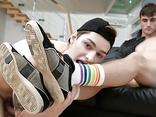Foot fetish bros explore sneakers and socks